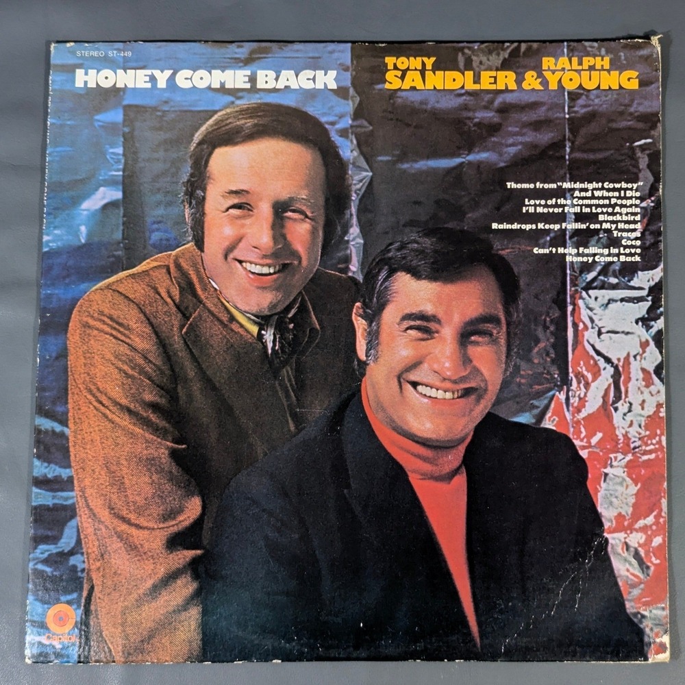 Sandler & Young Honey Come Back Vinyl LP Capitol ST-449 1970 Easy Listening